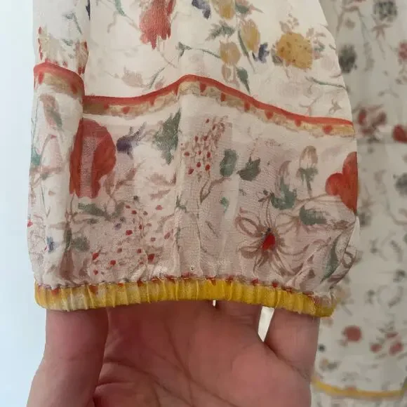 NWT Joie "Weldon" Silk Romper in ivory floral print sz L - Picture 9 of 16